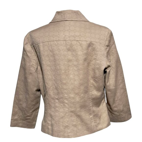 Vintage Merona Blazer Jacket Womens Size L Double Breasted NWT Tan 3/4 Sleeve - Picture 3 of 13
